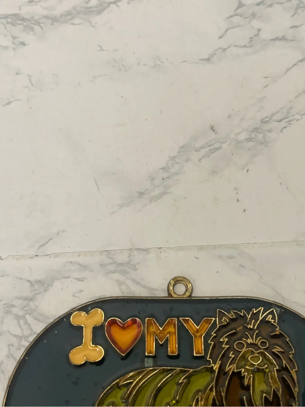HANDMADE Yorkshire Terrier Metal Glass Signs Dog Wall Art Decor, Dog 5x3